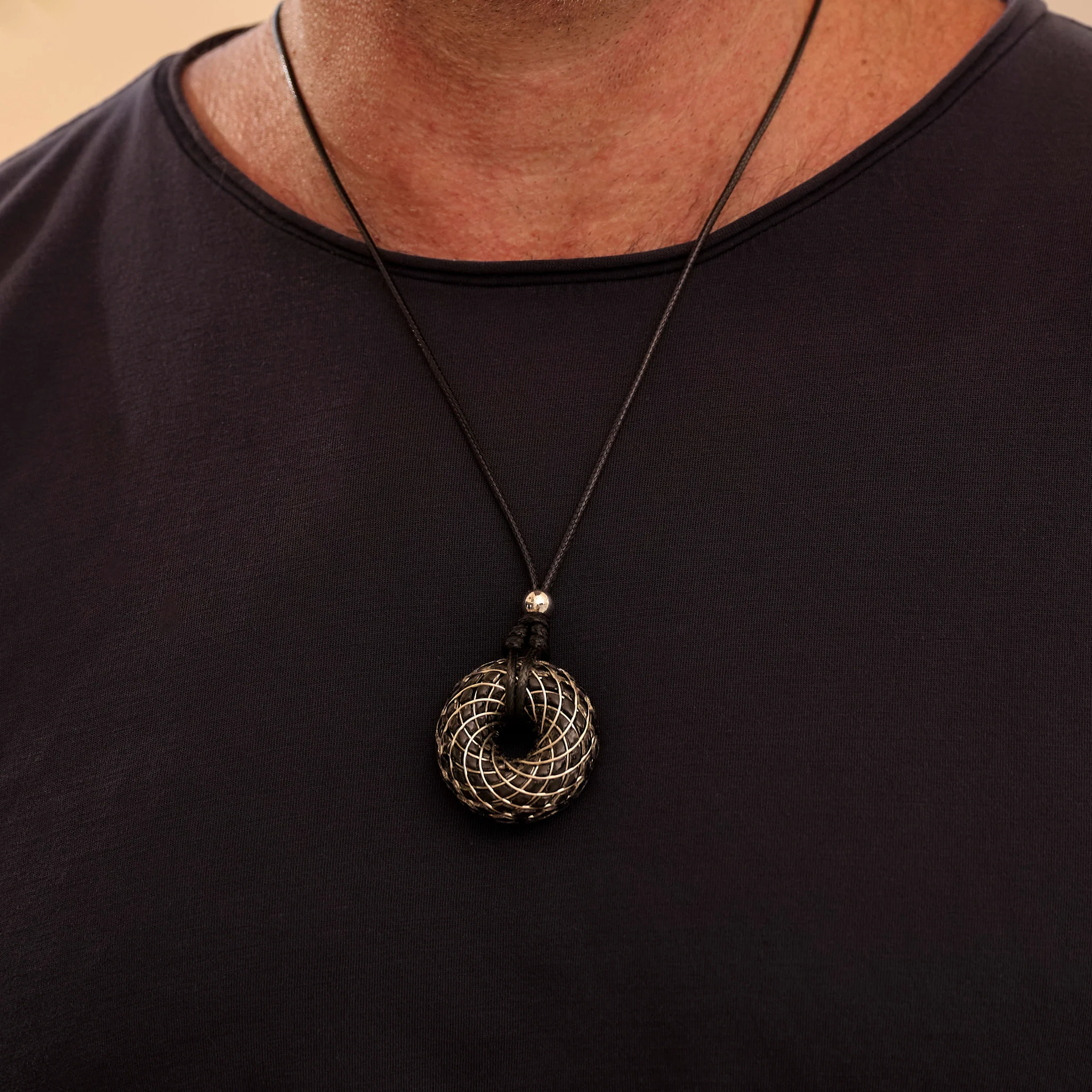 C60 Shungite - iTorus iZ Crystal Toroidal Pendant - Image 4