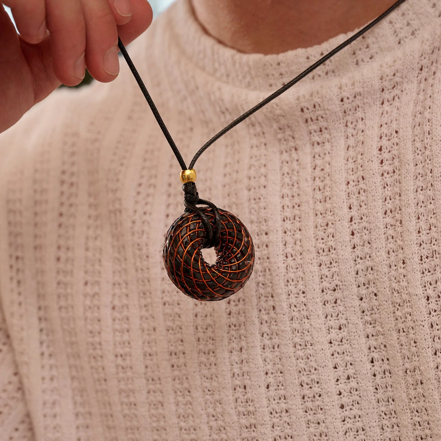 C60 Shungite - iTorus iZ Crystal Toroidal Pendant - Image 7