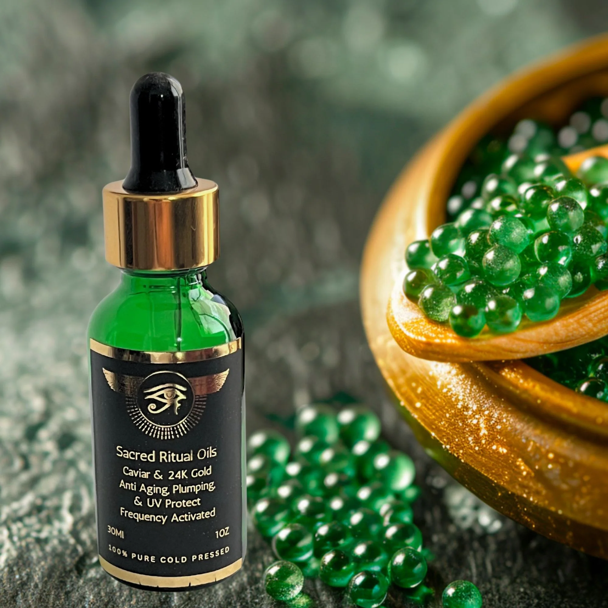 Green Caviar & 24K Gold Anti-Aging, Plumping, & UV Protect Elixir - Image 3