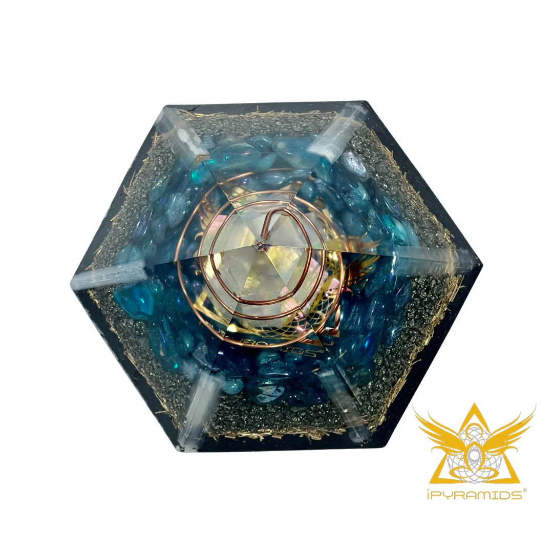 Harmonic Resonance Orgonite Pyramid: A Powerful Orgone Generator Infused with Platinum, Silver, 24k Gold, and Chakra-Enhancing Minerals - Image 3