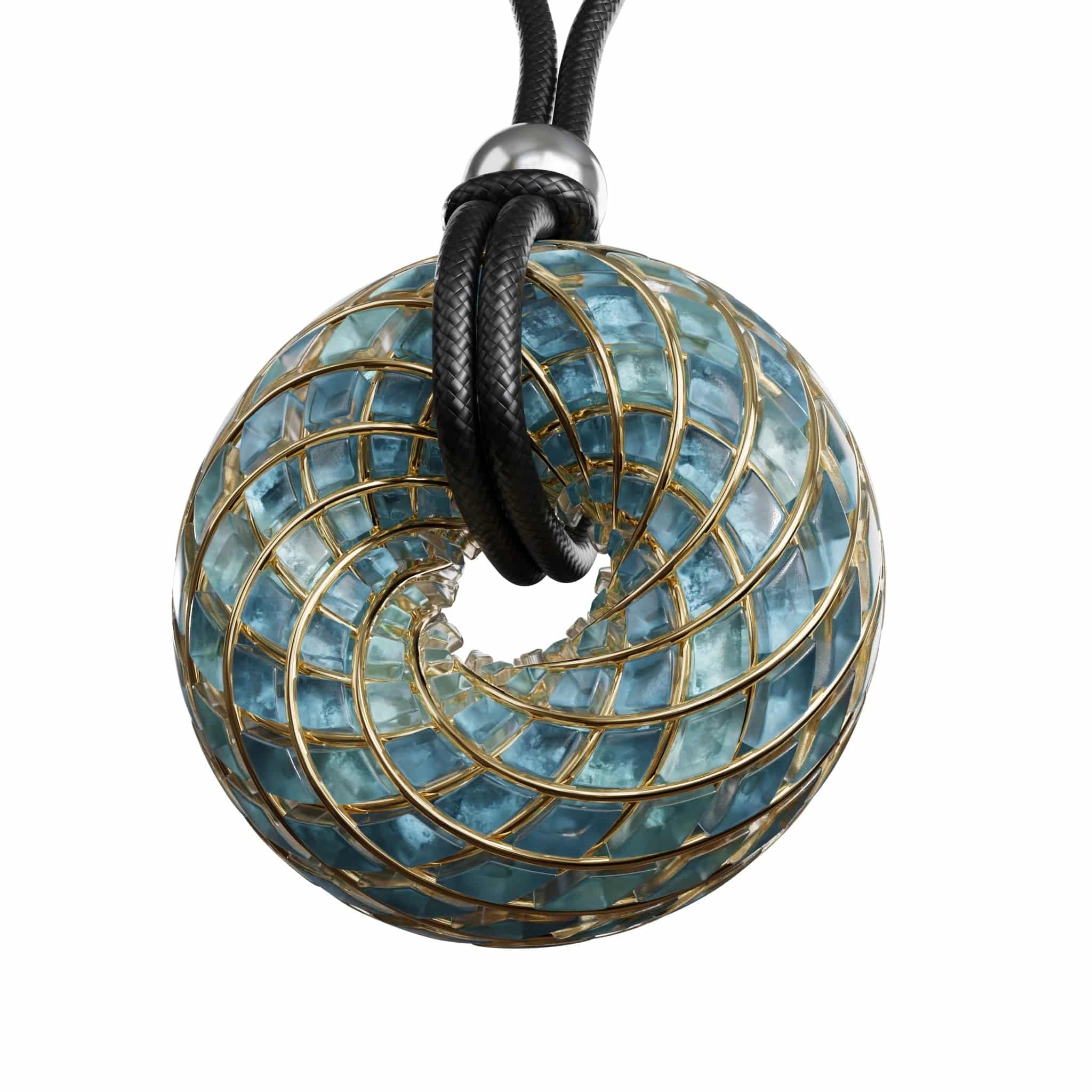Aqua Superluminal iTorus iZ Crystal Toroidal Pendant - Image 17