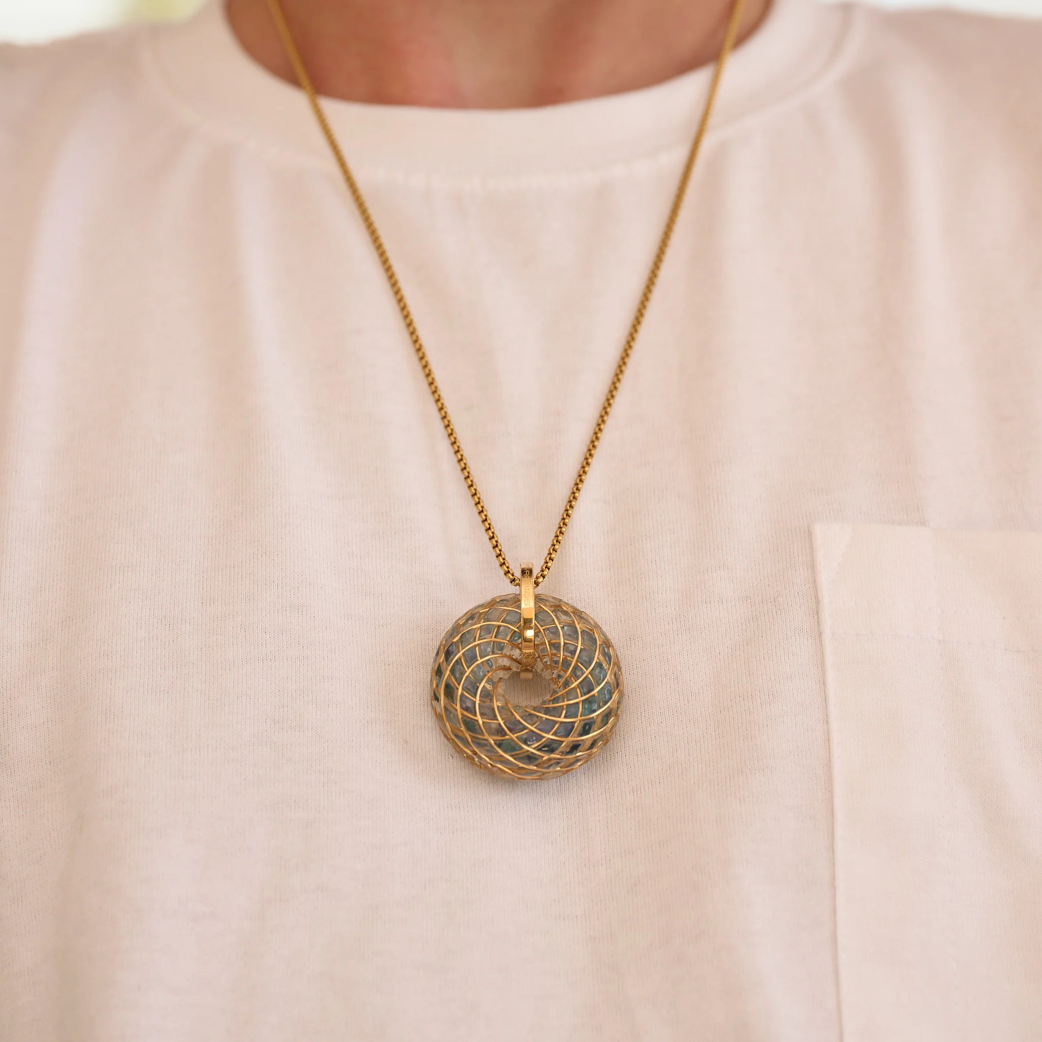 Aqua Superluminal iTorus iZ Crystal Toroidal Pendant - Image 3