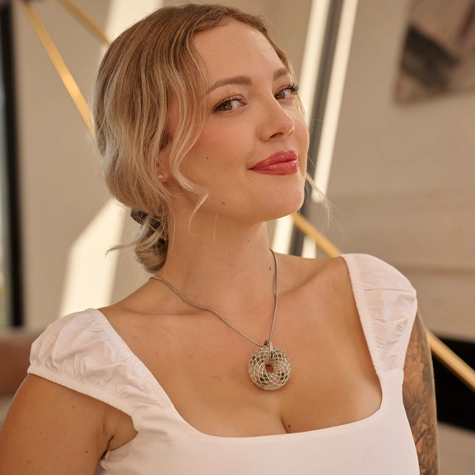 Moldavite & Angel Aura - iTorus iZ Crystal Toroidal Pendant - Image 3