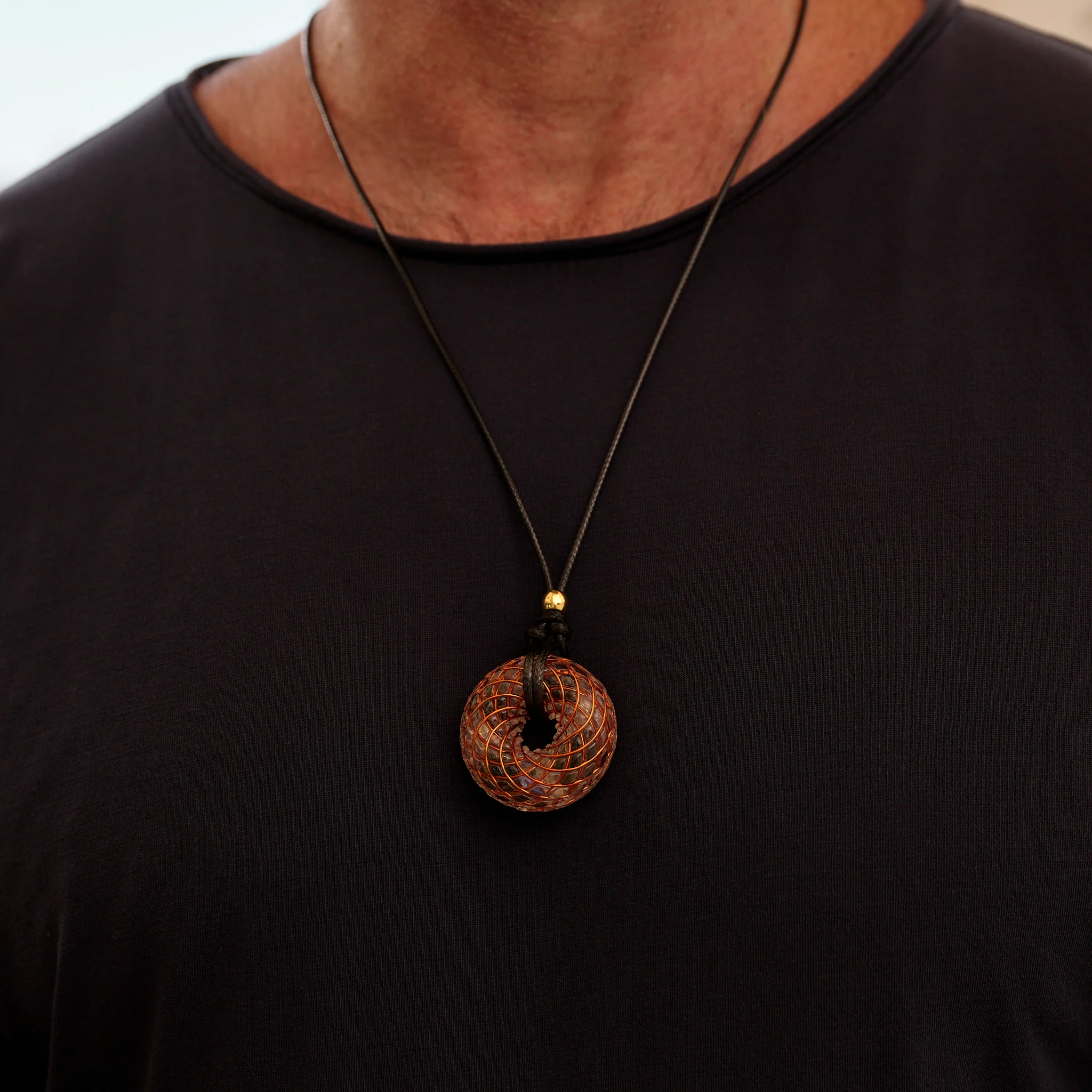 Moldavite & Angel Aura - iTorus iZ Crystal Toroidal Pendant - Image 4