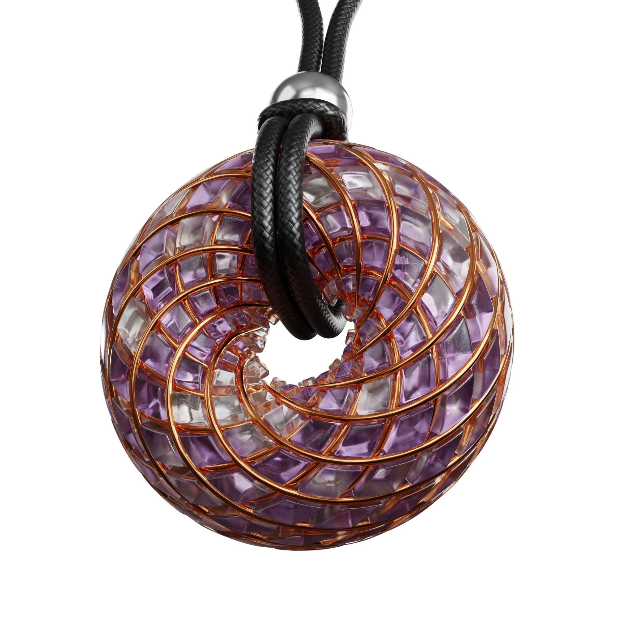 Violet Flame iTorus iZ Crystal Toroidal Pendant - Image 9